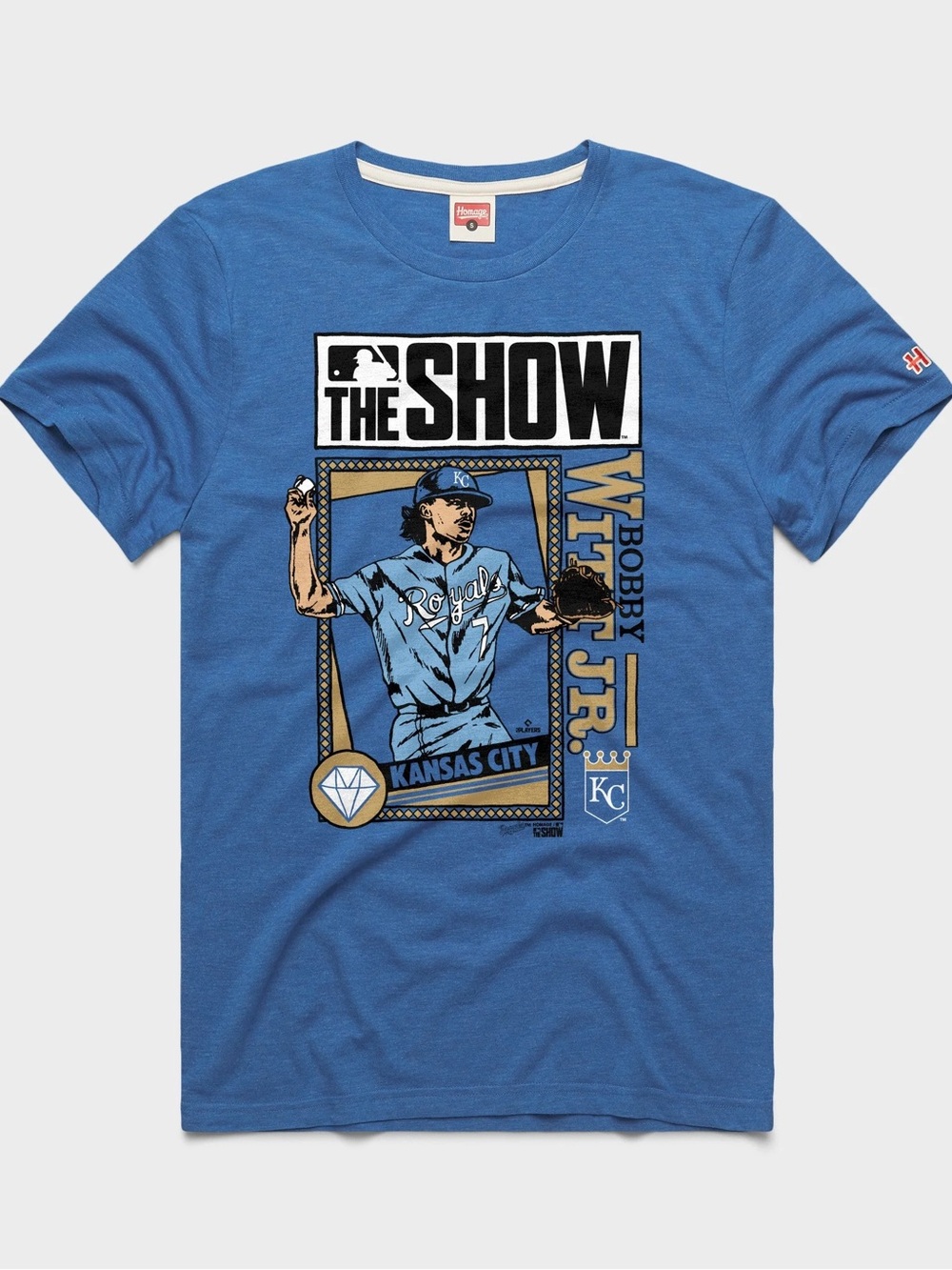 Homage MLB The Show Bobby Witt Jr. Kansas City Royals Graphic T-Shirt Medium